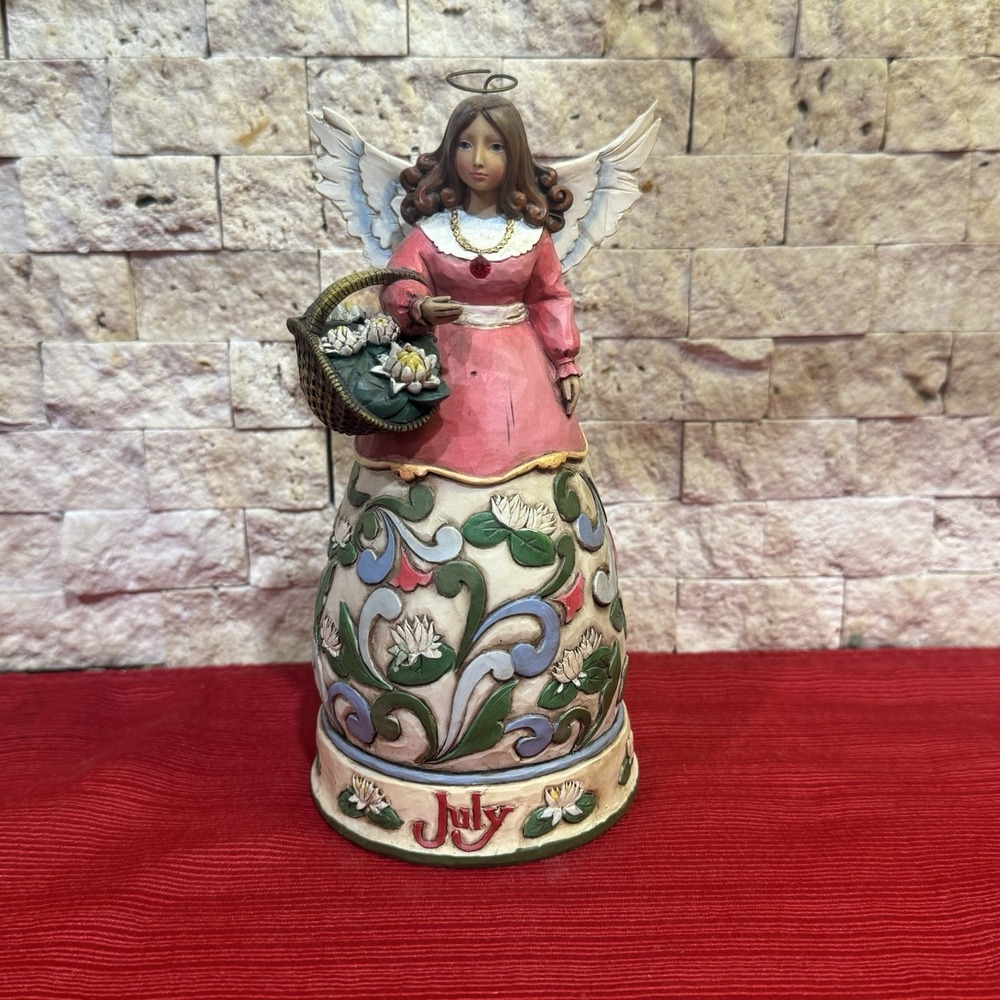 Jim Shore Heartwood Creek JULY FIGURINE WATER LILY RUBY BIRTHDAY MONTH
